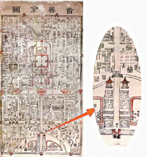 嘉庆年间《首善全图》中的天桥
