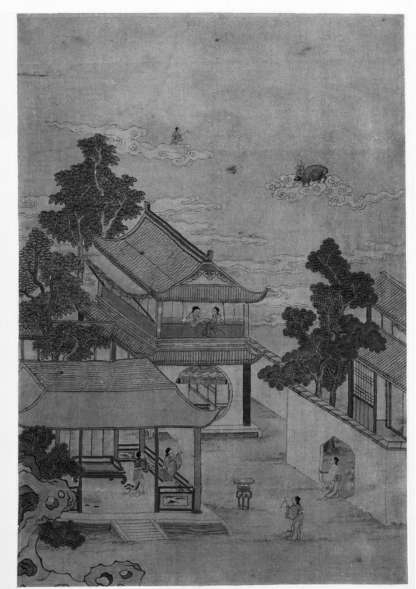 《缂丝七夕乞巧图轴》故宫博物院藏