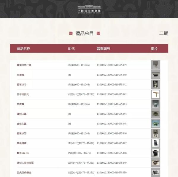 国博有情 | 中国国家博物馆藏品总目第二期正式上线！