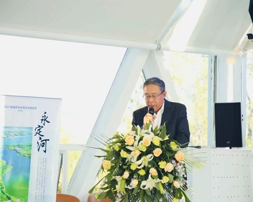 2021年5月1日下午，永定河流域投资有限公司董事长孙国升在首届“京张体育文化旅游带”官厅湖研讨会上发言。.jpeg