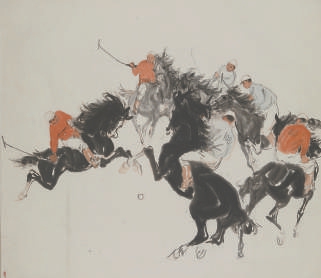 黄胄《打马球》