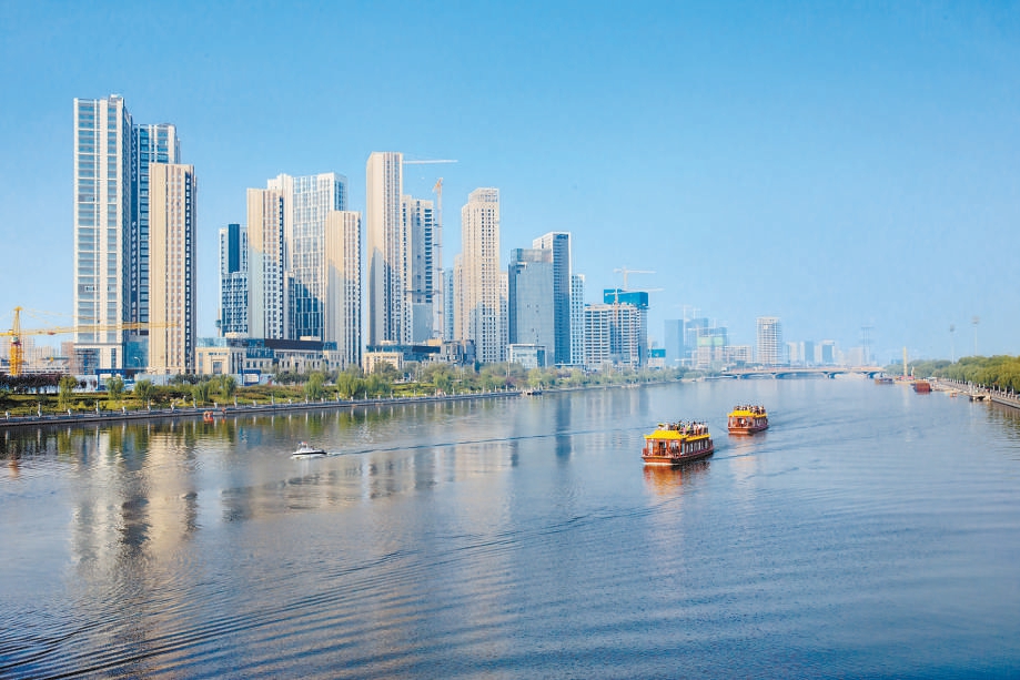 2019年10月3日,大运河通州城市段通航。 2019年10月3日,大运河通州城市段通航。