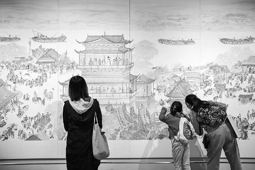百米大运河长卷首展国博
