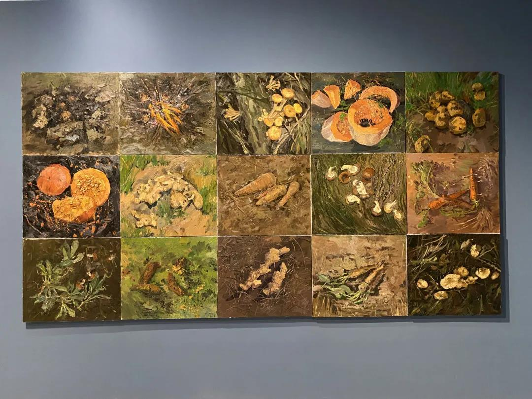 集体创作《红军食谱》（部分）60x70cmx100 布面油画 综合材料 2016年.png