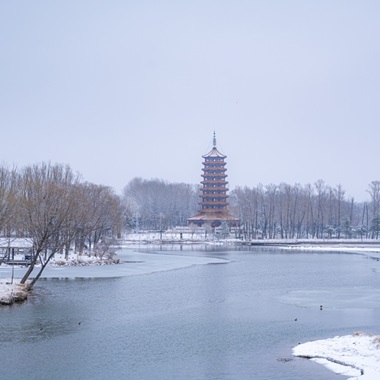 春雪润妫川 瑞白绘新城