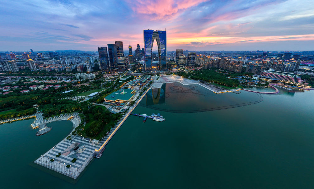苏州工业园区（无人机照片，2023年7月3日摄）。