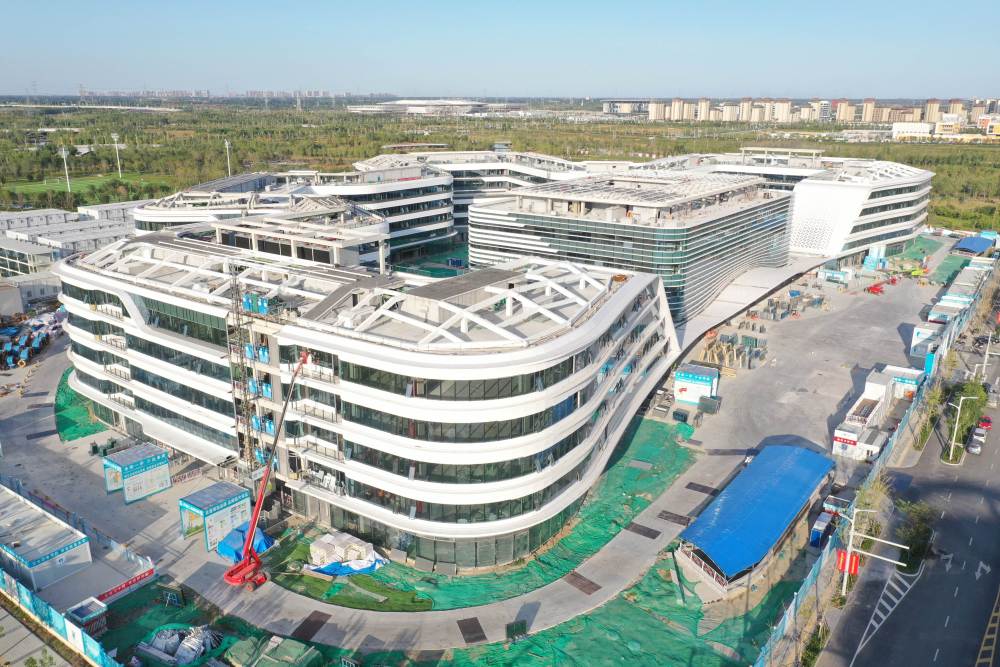 中国卫星网络集团有限公司雄安新区总部（2023年9月30日摄，无人机照片）。