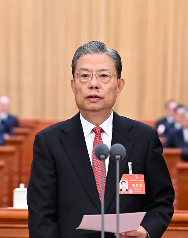3月5日，第十四届全国人民代表大会第二次会议在北京人民大会堂开幕。赵乐际主持开幕会。