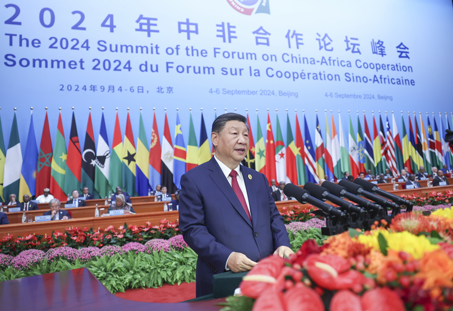 9月5日上午，国家主席习近平在北京人民大会堂出席中非合作论坛北京峰会开幕式并发表题为《携手推进现代化，共筑命运共同体》的主旨讲话。