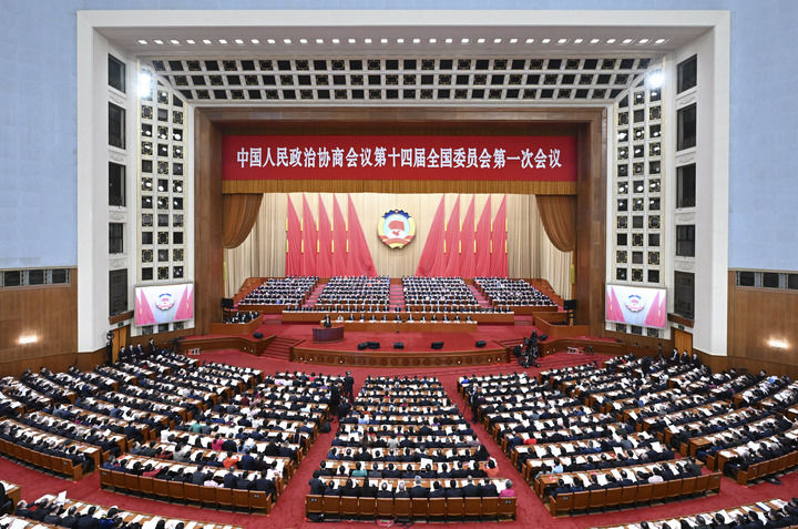 中国人民政治协商会议第十四届全国委员会第一次会议在北京人民大会堂开幕（2023年3月4日摄）。