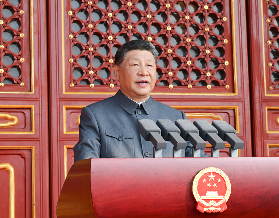 9月3日，纪念中国人民抗日战争暨世界反法西斯战争胜利80周年大会在北京天安门广场隆重举行。中共中央总书记、国家主席、中央军委主席习近平发表重要讲话。