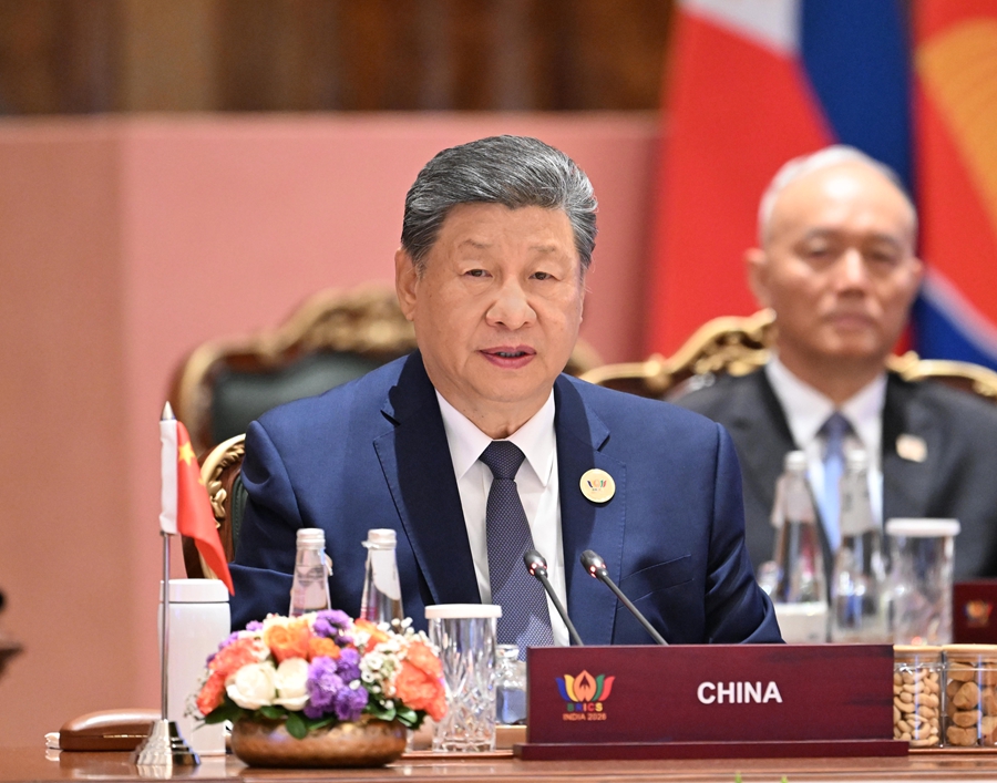 当地时间9月13日上午，国家主席习近平在新德里出席金砖国家领导人第十八次会晤第二阶段会议，并发表题为《筑牢金砖合作根基壮大全球南方力量》的重要讲话。