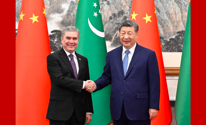 习近平会见土库曼斯坦民族领袖、人民委员会主席别尔德穆哈梅多夫