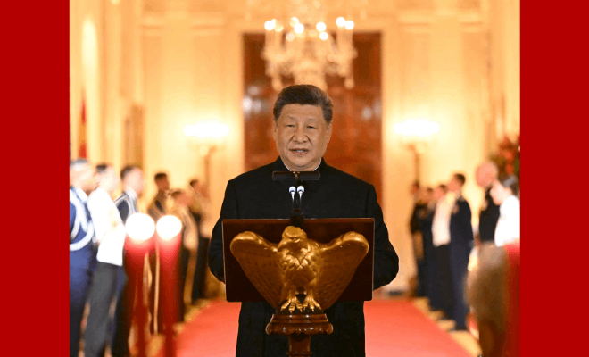 习近平和彭丽媛出席特朗普总统夫妇举行的欢迎宴会