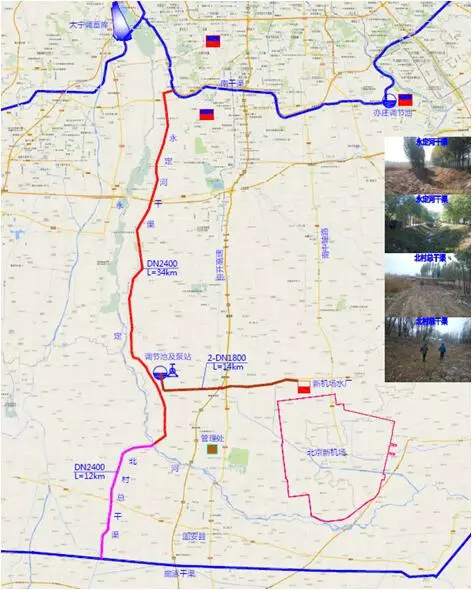 南水北调大兴支线线位图
