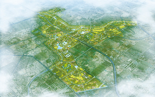 温榆河公园鸟瞰效果图 温榆河公园鸟瞰效果图