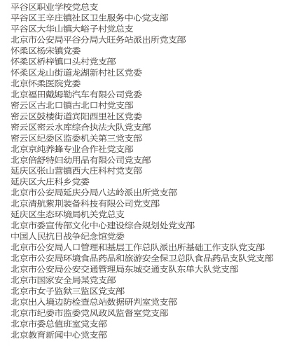 关于北京市优秀共产党员、优秀党务工作者、优秀基层党组织书记和先进基层党组织拟表彰对象的公示