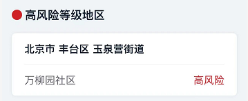 高风险等级地区