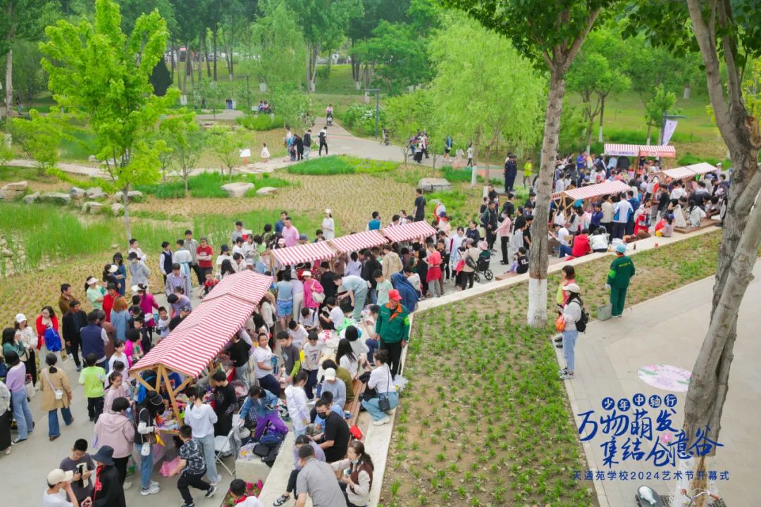天通苑学校将市集搬进了公园