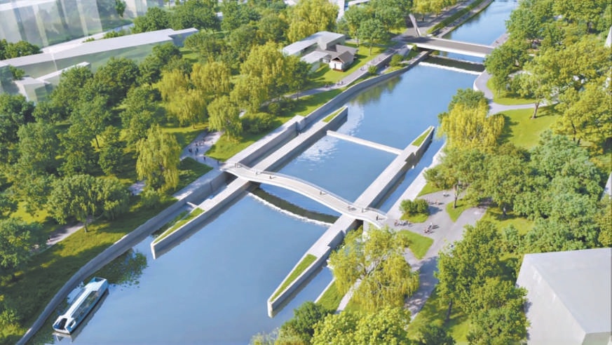 图为亮马河和坝河滨水空间建设工程效果图。 图为亮马河和坝河滨水空间建设工程效果图。
