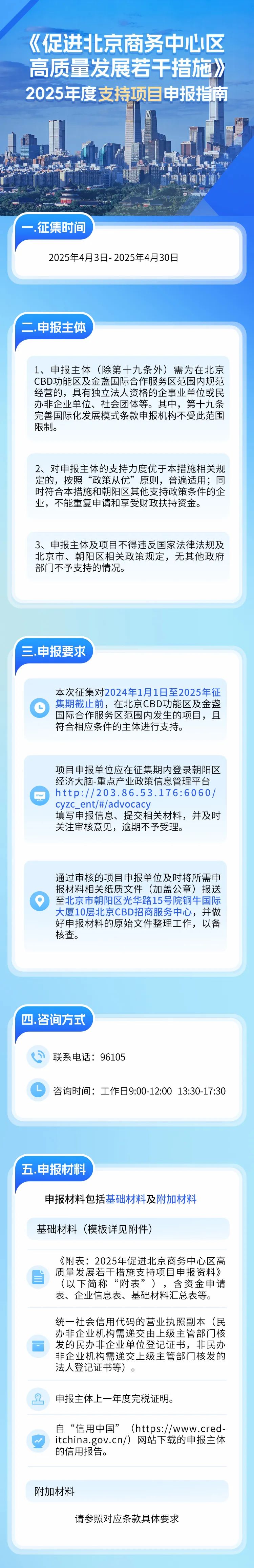 一图读懂｜《促进北京商务中心区高质量发展若干措施》2025年度支持项目申报指南
