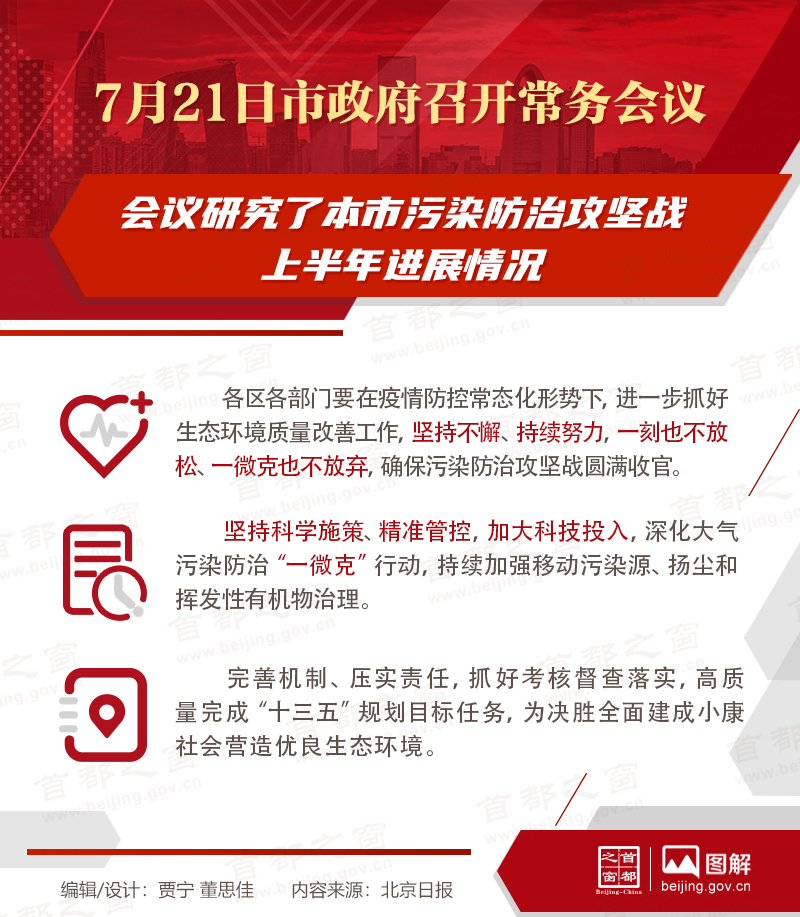 7月21日市政府召开常务会议研究本市污染防治攻坚战上半年进展情况