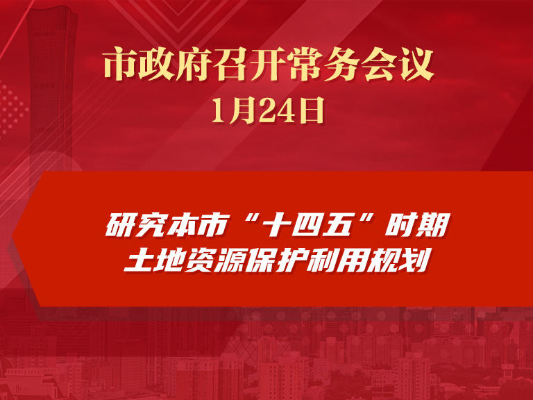 市政府常务会议：研究本市“十四五”时期土地资源保护利用规划