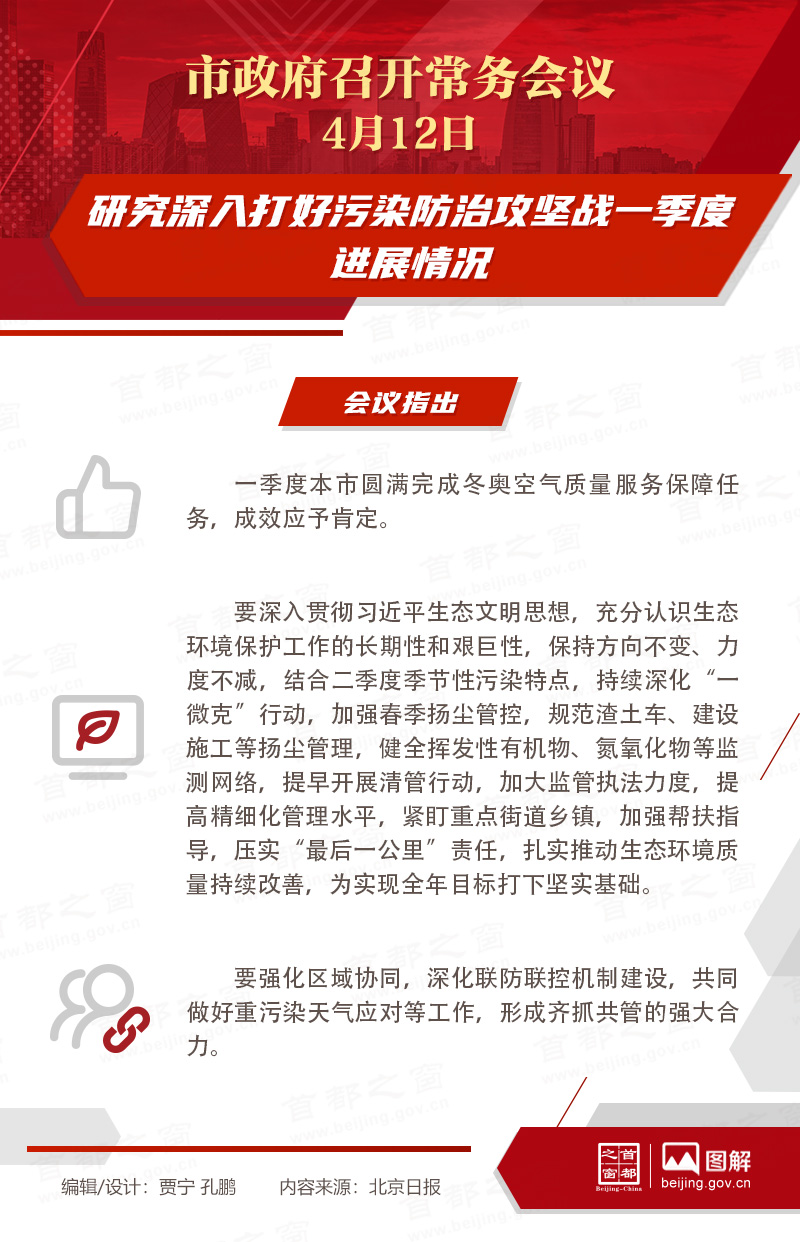市政府常务会议：研究深入打好污染防治攻坚战一季度进展情况