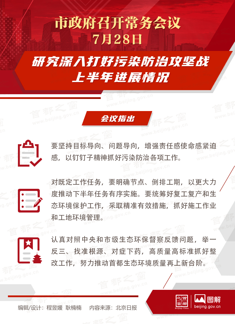 市政府常务会议：研究深入打好污染防治攻坚战上半年进展情况