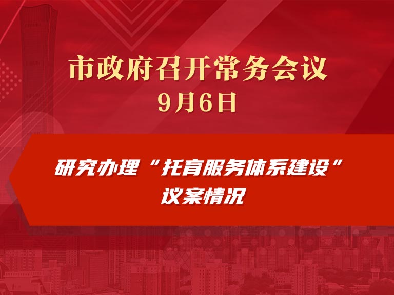 市政府常务会议：研究办理“托育服务体系建设”议案情况