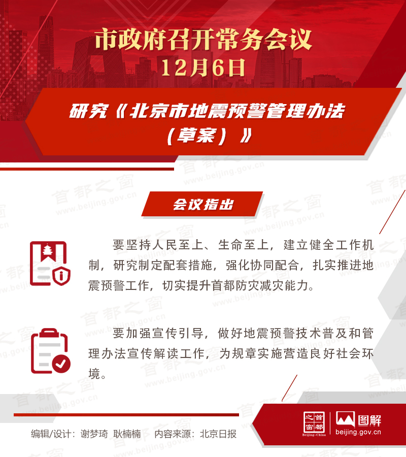 研究《北京市地震预警管理办法（草案）》