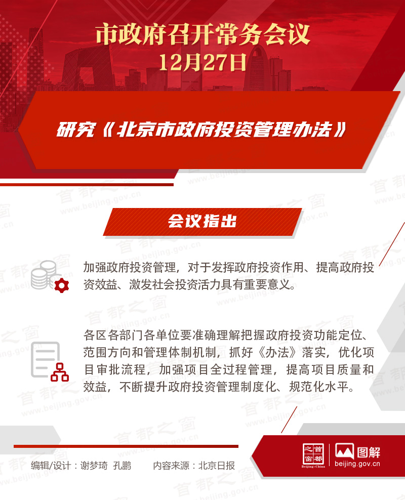 研究《北京市政府投资管理办法》