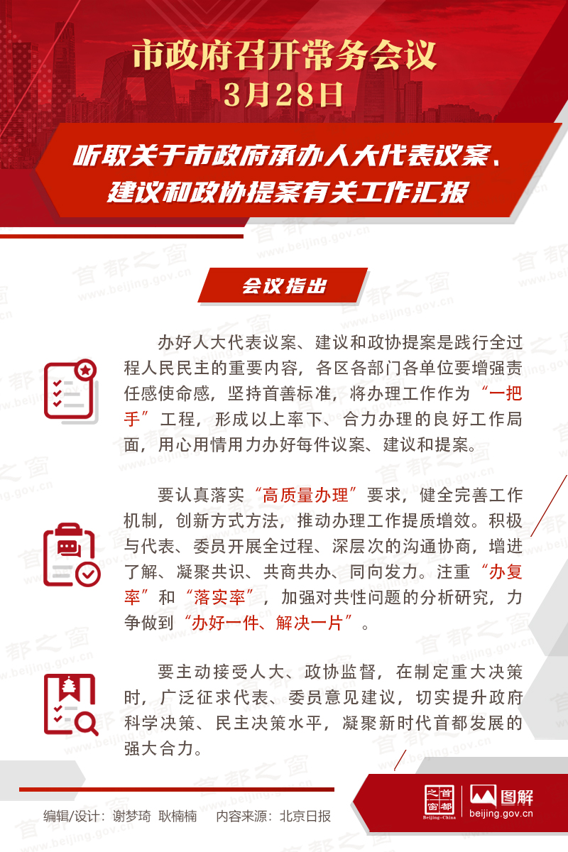 听取关于市政府承办人大代表议案、建议和政协提案有关工作汇报