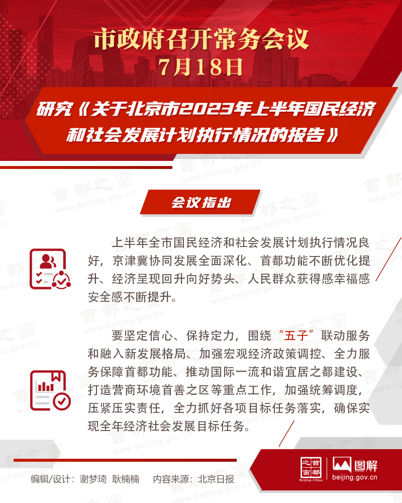 研究《关于北京市2023年上半年国民经济和社会发展计划执行情况的报告》