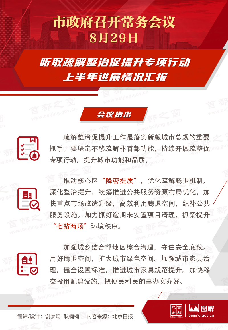听取疏解整治促提升专项行动上半年进展情况汇报