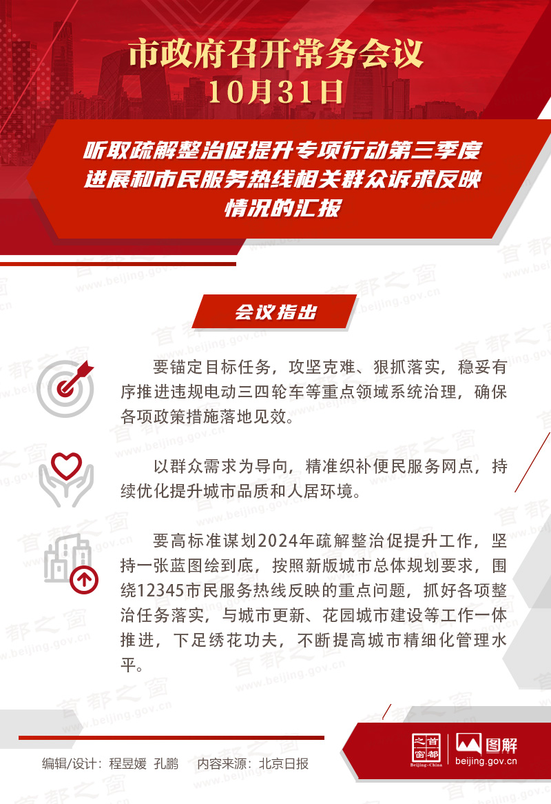 听取疏解整治促提升专项行动第三季度进展和市民服务热线相关群众诉求反映情况的汇报