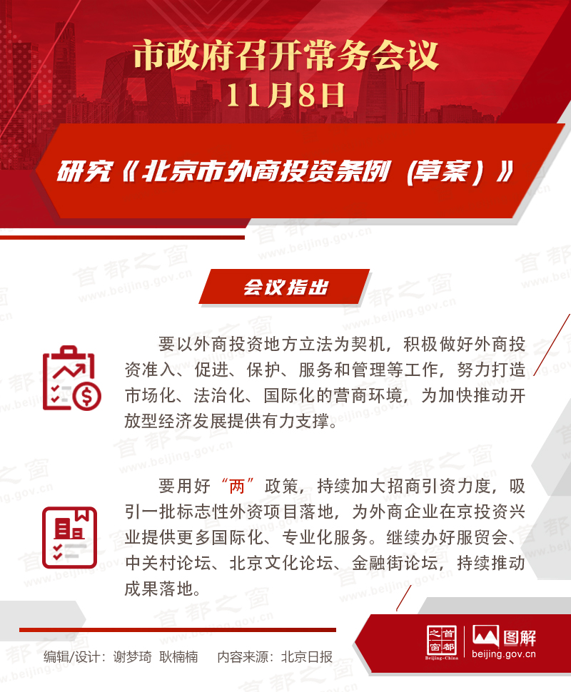 研究《北京市外商投资条例（草案）》