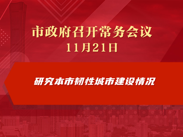 市政府常务会议图解：研究本市韧性城市建设情况