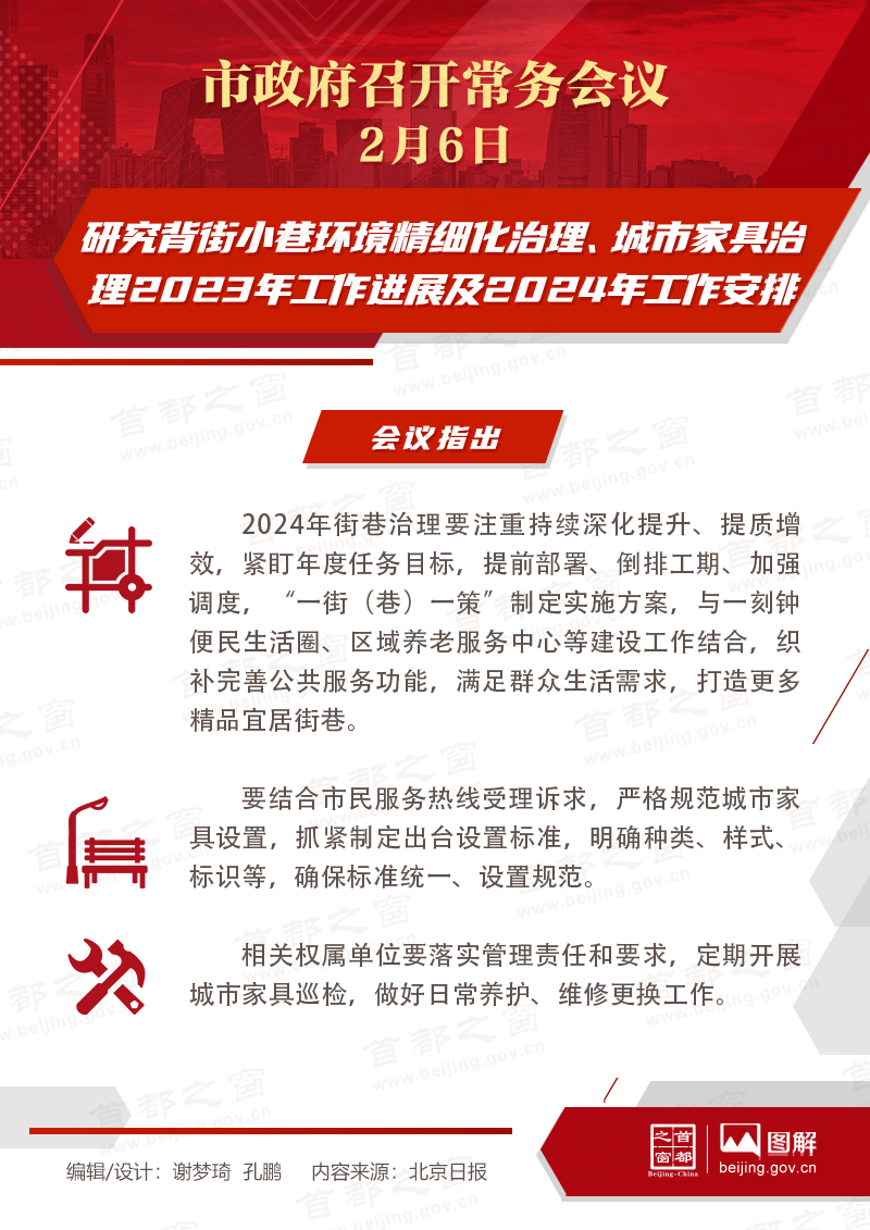 研究背街小巷环境精细化治理、城市家具治理2023年工作进展及2024年工作安排