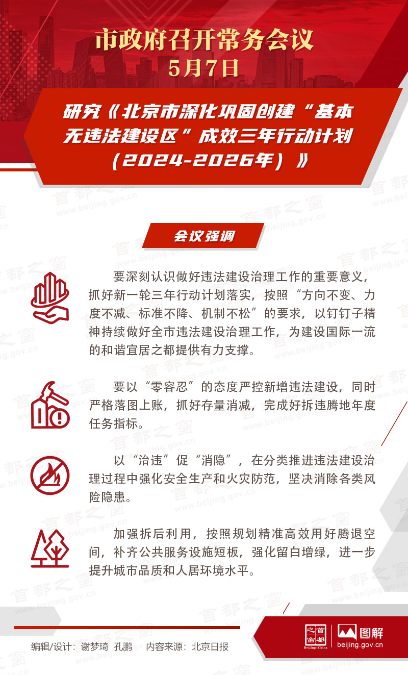 研究《北京市深化巩固创建“基本无违法建设区”成效三年行动计划（2024-2026年）》