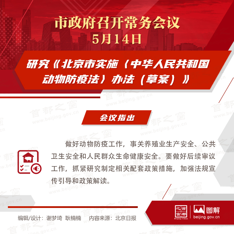 研究《北京市实施〈中华人民共和国动物防疫法〉办法（草案）》