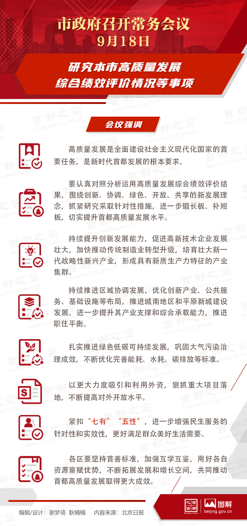 研究本市高质量发展综合绩效评价情况等事项