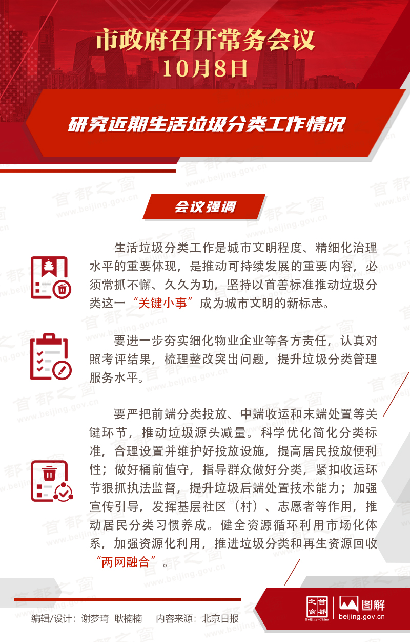 研究近期生活垃圾分类工作情况