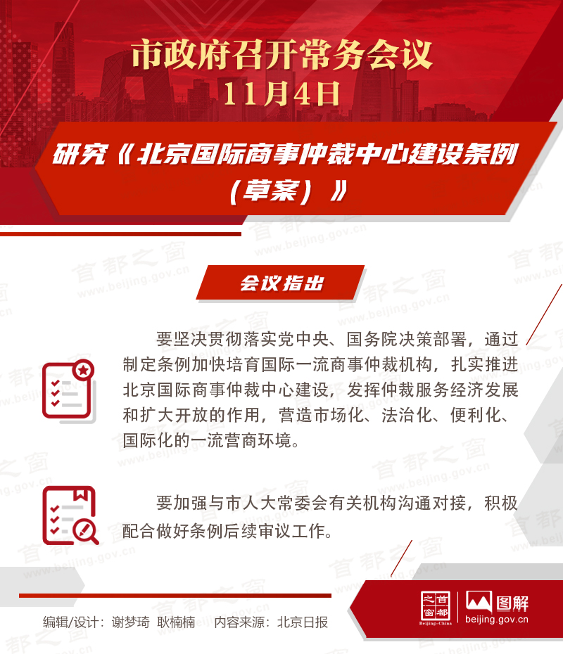研究《北京国际商事仲裁中心建设条例（草案）》