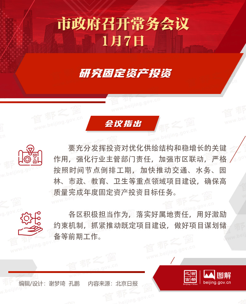 市政府常务会议图解：研究固定资产投资