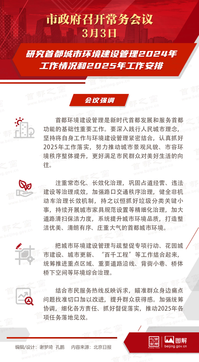 研究首都城市环境建设管理2024年工作情况和2025年工作安排