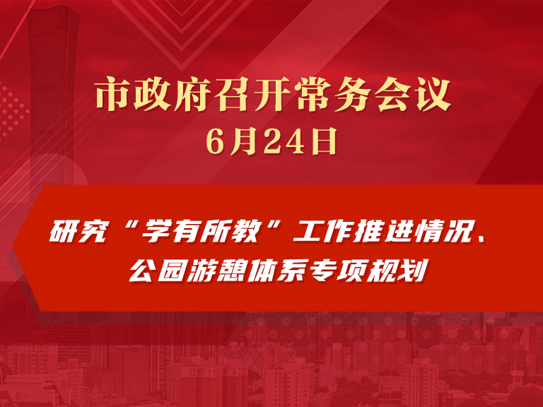 市政府常务会议图解：研究“学有所教”工作推进情况
