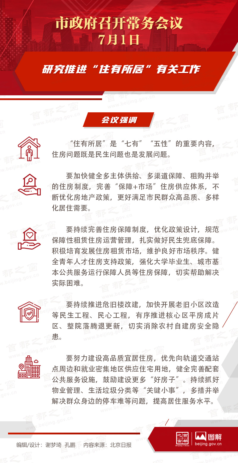 研究推进“住有所居”有关工作