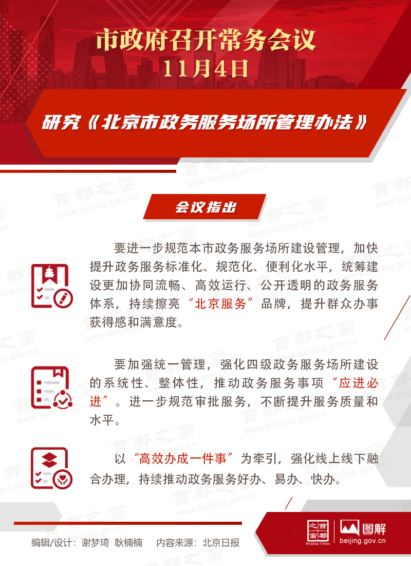 研究《北京市政务服务场所管理办法》