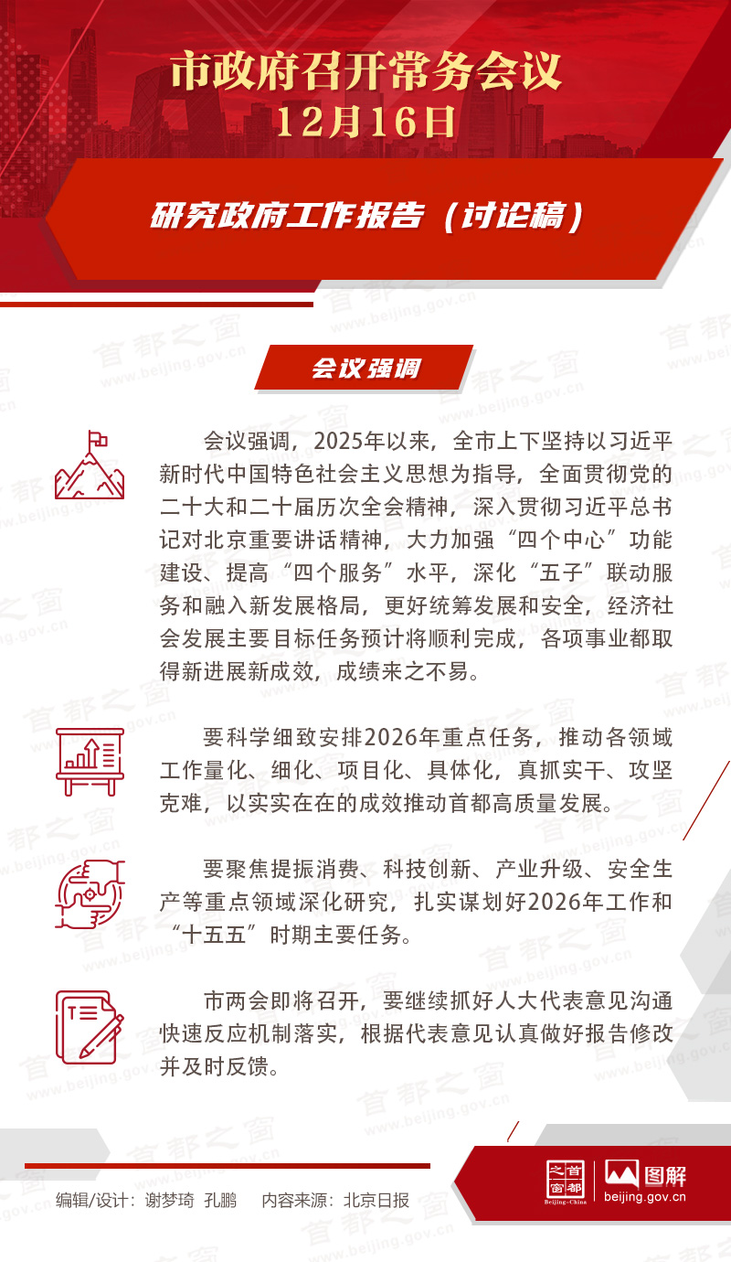 市政府常务会议图解：研究政府工作报告